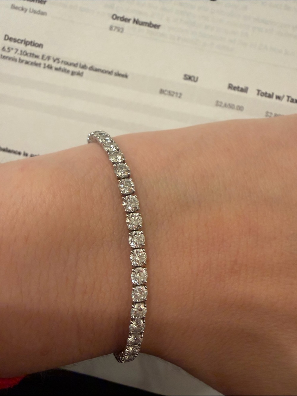 7ct Classic White Gold Tennis Bracelet with Clear Stones